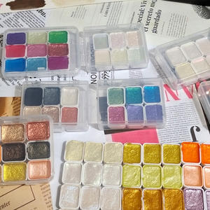 Peinture <span class=keywords><strong>aquarelle</strong></span> solide nacrée métallisée de qualité artistique, marque privée, personnalisation à petite échelle, vente en gros - Product Image 6