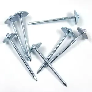 Free sample 9G 2" 2 1/2'' 3" galvanized corrugated metal umbrella roofing nails for clavos para techo