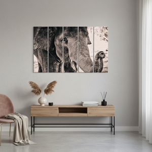 Elegant Elephant Tempered Glass <b>Wall</b> Art: Printed <b>Canvas</b> Artwork,SET OF 5 <b>CANVAS</b> - Product Image 3