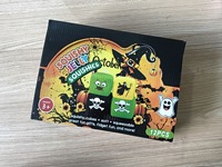 Cube anti-stress souple et scintillant pour Halloween – Crâne, œil, citrouille, squelette – Modèles variés