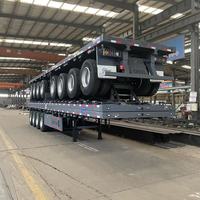 Semi-remorque plateau porte-conteneurs 3 essieux avec système de verrouillage pour le transport de conteneurs, transport de marchandises lourdes, utilisation dans l'exploitation minière en Amérique du Sud