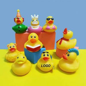 Custom Personalization Logo Rubber Mini Duck With Logo and Shape Wholesale Kid <b>Bath</b> Floating Toy Sound Duck Promotional Gift - Product Image 1