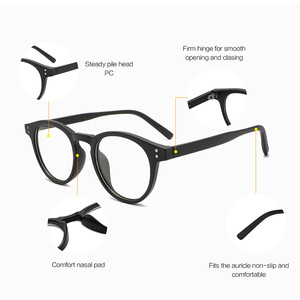 Montures de lunettes ovales Wenzhou pour femmes, monture transparente complète, verres acryliques, verres plats, style étudiant 5025 - Product Image 2