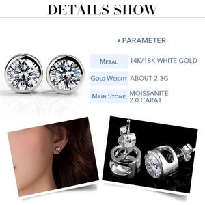 Pendientes de Diamantes de Laboratorio Messi, 1.0ct, CVD HPHT, Oro Blanco de 18k/14k para Mujer - Product Image 6