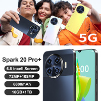 Version Globale Tecno Spark 20 Pro+ Débloqué 5G Android 14 Smartphone Robuste Écran LED Prise en Charge Espagnole 16 Go de RAM Batterie 7000 mAh