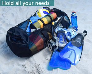 Sac de plongée en maille <span class=keywords><strong>XXL</strong></span> pour la plongée sous-marine ou en apnée Sacs de plongée avec tuba Extra Large Beach et Totes avec poches zippées - Product Image 3