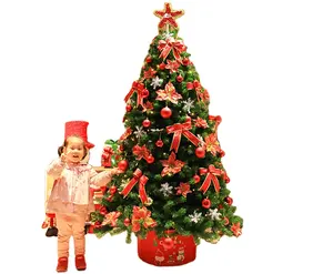 Pohon Natal dekorasi DIY, pohon Natal logam Pre menyala dengan ornamen lampu LED untuk dalam dan luar ruangan