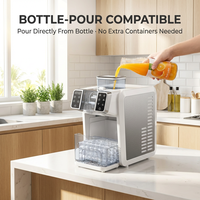 HONEYICE Machine à glaçons et à smoothies 2-en-1, alimentée à l'énergie solaire, usage domestique, compresseur 25KG, certifiée CE ETL, personnalisation OEM