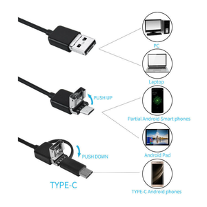 5.5Mm 7Mm Nội Soi Máy Ảnh 1M/1.5M/2M/3.5M/5M Linh Hoạt IP67 Không Thấm Nước Kiểm Tra Borescope Máy Ảnh Cho Android 6 Đèn LED Có Thể Điều Chỉnh - Product Image 5