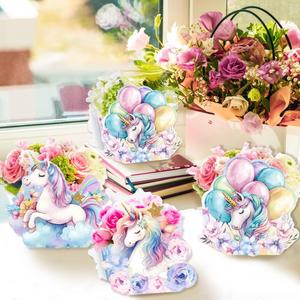 Haute qualité arc-en-ciel <span class=keywords><strong>licorne</strong></span> papier <span class=keywords><strong>boîte</strong></span>-cadeau 3D Floral Snack pour anniversaire mariage fête cadeau Pastel aquarelle décor boîtes <span class=keywords><strong>à</strong></span> bonbons - Product Image 2