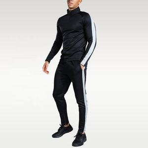 OEM Design Men's Half Zipper Side Stripe Slim Fit Tracksuit Printed Logo Custom Tracksuit for men - Product Image 1