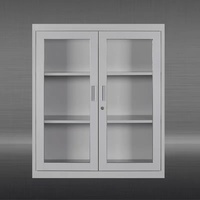 Armoire de classement en métal et verre pour bureau, meuble de rangement en acier, armoire à dossiers pour école, supermarché, sous-sol, salle à manger