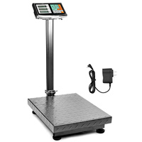 Báscula Electrónica de Alta Precisión ABS, 150 kg, 300 kg, 500 kg, Plataforma Digital con Pantalla LCD, Fuente de Alimentación Recargable, Compatible con OEM