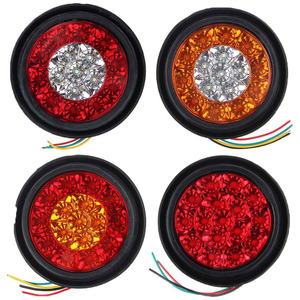 Feu arrière rond Qidewin à 16 LED, 12V, universel pour camion, fourgonnette, feu de freinage multifonction, T-16 - Product Image 2