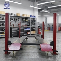 Elevador de Estacionamiento de Autos de Doble Plataforma con Accionamiento Hidráulico de 4 Postes BOJINSI, Ahorrador de Espacio para Garaje, Certificado CE, Capacidad de 4T