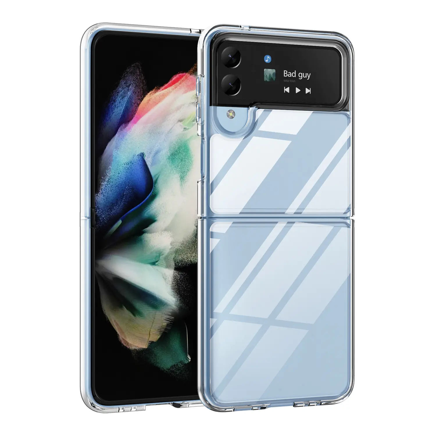 Transparent Acrylic Wear Resistant Anti-Scratch Folding Phone Case for Samsung Z Flip 4