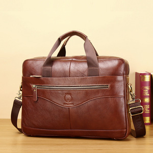 Couche de couverture de <span class=keywords><strong>documents</strong></span> en cuir véritable pour hommes Sac officiel en cuir de vachette Sac d'<span class=keywords><strong>ordinateur</strong></span> transfrontalier européen <span class=keywords><strong>et</strong></span> américain de 16 pouces pour hommes - Product Image 2