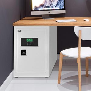 Cassaforte domestica grande TIGERKING da 3,7 piedi cubi, acciaio resistente da 66 libbre, doppio allarme, chiusura con chiave e password, antifurto, bianca - Product Image 6