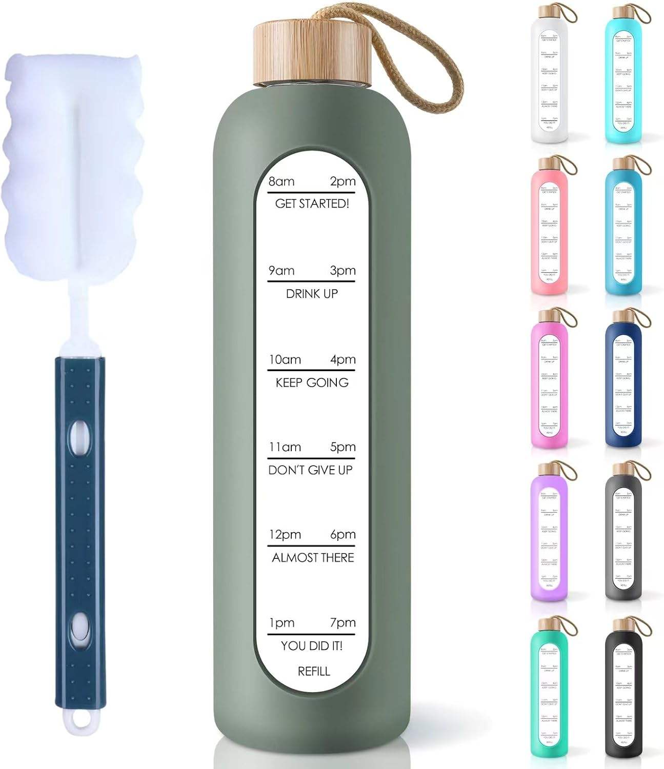 Douille olive de silicone + couvercle en bambou