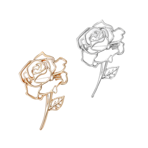 Broche de Flor de Rosa Simple y Elegante con Diseño Tallado para Fiesta, Boda, Insignias Bordadas, Accesorios de Ropa, Pin, Regalos - Product Image 2