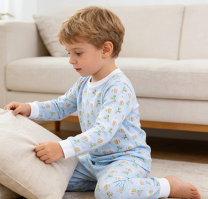 Ensemble de pyjamas bleus pour enfants garçons, nouvelle collection de Pâques, vêtements de nuit personnalisés pour enfants - Product Image 2