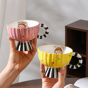 แก้วเซรามิคทรงสูงสำหรับของหวาน 201-300 มล. ลายการ์ตูน สำหรับกาแฟ ชา ไอศกรีม - Product Image 2