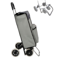 Chariot de supermarché portable ultraléger Sac à roulettes pour aliments Pliant Étanche Cadre en acier inoxydable Style Surface Chrome Brevet Poids Origine