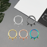 Narine Piercing Acier Chirurgical Nez Clicker Punk Pointu Septum Anneau Articulé Segment Anneaux Cerceau Nez Piercing Sexy Corps Bijoux