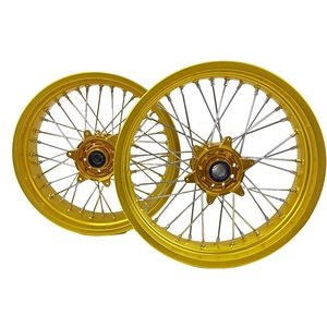 Juego de Ruedas CNC <span class=keywords><strong>Supermoto</strong></span> de 17 Pulgadas con Llantas y Mazas Doradas en Oferta para EXC SXF <span class=keywords><strong>HONDA</strong></span> CRF250R 2014-2024 CRF450R 2013-2024 - Product Image 3