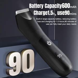 Recortadora de vello corporal indolora para la zona íntima 987, cuchilla de cerámica, impermeable, recargable, afeitadora de bolas para hombres con USB-C, IPX7, motor de 6800 RPM, pantalla LCD - Product Image 3