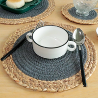 Napperons tissés en paille de coton Isolation thermique ronde Sous-verres de tasse Différents types Tapis de table à manger
