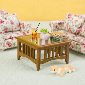 1:12 muebles de casa de muñecas de madera en miniatura de alta calidad, modelo DIY de juguete, mesa de centro hueca, bolsillo, adornos para el salón - Product Image 5