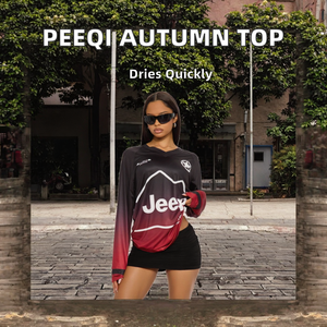 Peeqi K25L1146 Ropa Deportiva Casual para Mujer, Nuevo Estilo Otoñal, Manga Larga, Cuello en V, Estampado Digital, Top Holgado y Transpirable - Product Image 2