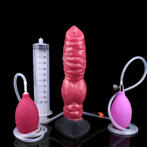Consolador Anal inflable de silicona con forma de <span class=keywords><strong>lobo</strong></span> para mujer, consolador con nudo de perro con bomba, consolador de silicona para mujer - Product Image 5
