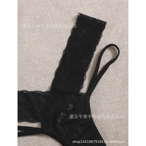 Nouvelles culottes sexy en dentelle et résille pour femmes Qianxiu, T-shirts transparents à coupe triangulaire, entrejambe en coton taille basse, tendance et - Product Image 4