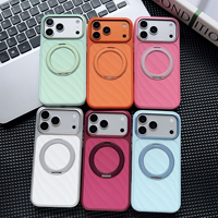 360 °   Étui de téléphone magnétique rotatif pour iPhone 18 Pro Max 17 Pro, coque de protection antichoc mate à effet d'ondulation