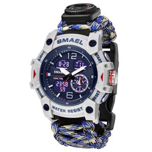 Relojes de Cuarzo Digitales SMAEL 8007, Reloj Deportivo Multifunción de Emergencia para Exteriores, Correa de Nailon Impermeable - Product Image 3