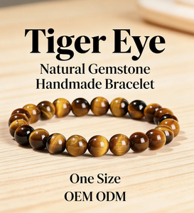 Bracciale Vintage in Occhio di Tigre Giallo Naturale, Stile Europeo e Americano, Unisex, Vendita all'Ingrosso - Product Image 1