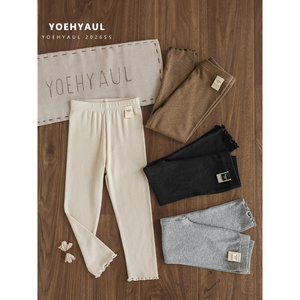 YOEHYAUL C3716 Leggings per Bambine e Ragazze, 92% Cotone 8% Spandex, Tinta Unita, Casual Primaverile - Product Image 2