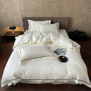 Helena Rubinstein Simple Luxury French Style 100-count Cotton Jacquard <b>Bedding</b> <b>Set</b> 4 Pcs Breathable Home Use - Product Image 5