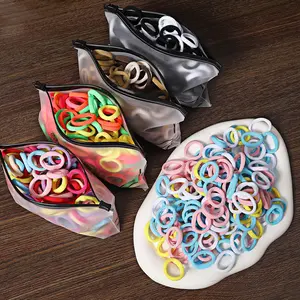 100 pçs/saco Atacado Kids Hair Ties Candy Color Elastic Hair Rubber Bands Supply Wholesale Price Elastic Hair Band For Kids