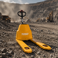 Transpalette électrique TOSO 1,5 tonne, alimenté par batterie lithium-ion, chariot élévateur pour entrepôt, utilisation en construction, intérieur et extérieur