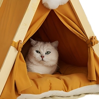 DEMI Promotion Tente de lit pour reptiles de luxe personnalisée, motif floral triangulaire, en bois, lavable, durable, type tipi, lit-canapé moelleux, en carton