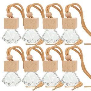 Fábrica 3Ml 5Ml 8Ml 10Ml Botellas difusoras de vidrio para automóviles con tapa de madera Tornillo/sello de corcho Ambientador de perfume colgante para automóviles - Product Image 2