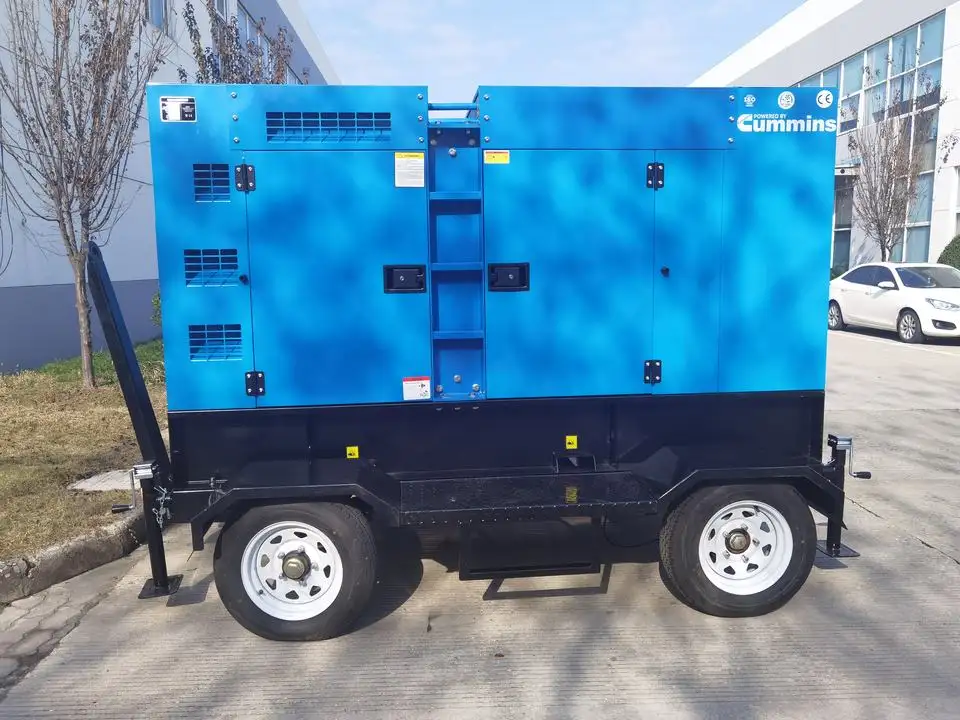 125kva 100 kw rimorchio Mobile silenzioso 100kw generatore Diesel con Cummins egnine uso primario