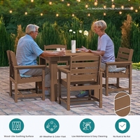 Ensemble de table et de chaises carrées d'extérieur, ensemble multi-pièces adapté aux terrasses, jardins et plages en plein air
