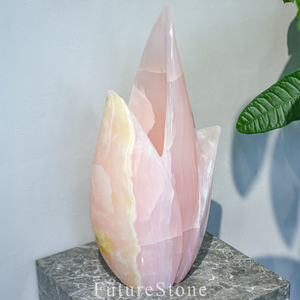 Jarrón Decorativo de Piedra de Jade, Escultura de Tulipán, Bloque de Mármol Hecho a Mano, Diseño Coleccionable MV08 - Product Image 3