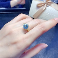 Factory Wholesale Ready to Ship 925 Sterling Silver Natural Flower Cut Topaz Ring Low OEM ODM MOQ for Online Boutique Stores