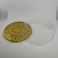 Boîte à gâteau en plastique transparent avec logo personnalisé, boîte à dessert ronde jetable transparente pour boulangerie, fête, anniversaire, vacances