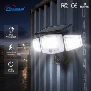 Projecteur <span class=keywords><strong>solaire</strong></span> de sécurité extérieur Solarup, 3 têtes réglables, détecteur de mouvement PIR, <span class=keywords><strong>lampe</strong></span> murale avec base magnétique puissante - Product Image 1